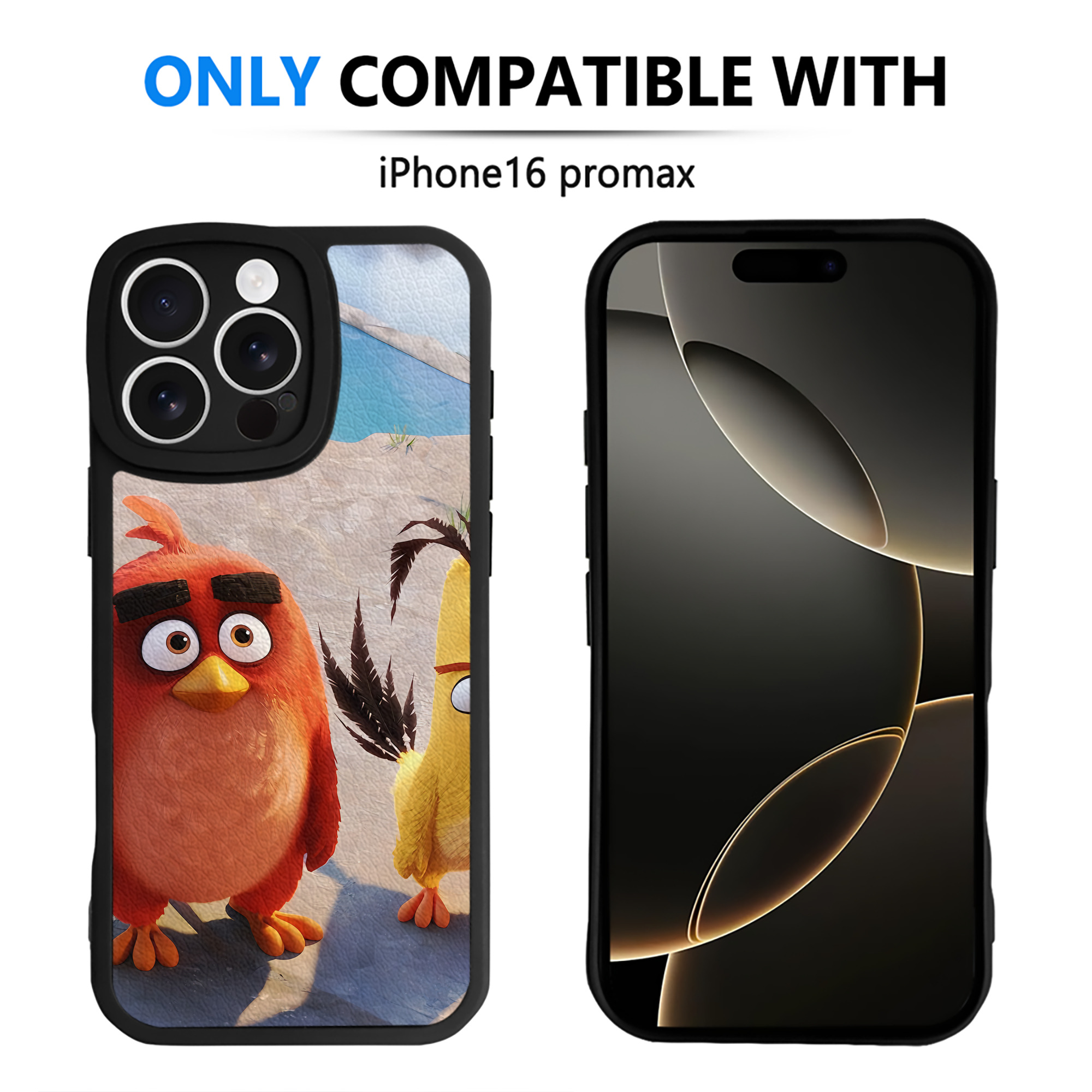 （画像用） Angry Birds アングリーバード 【iPhone 16シリーズ対応】シリコンスマホケース（レザー調） 材質：シリコン